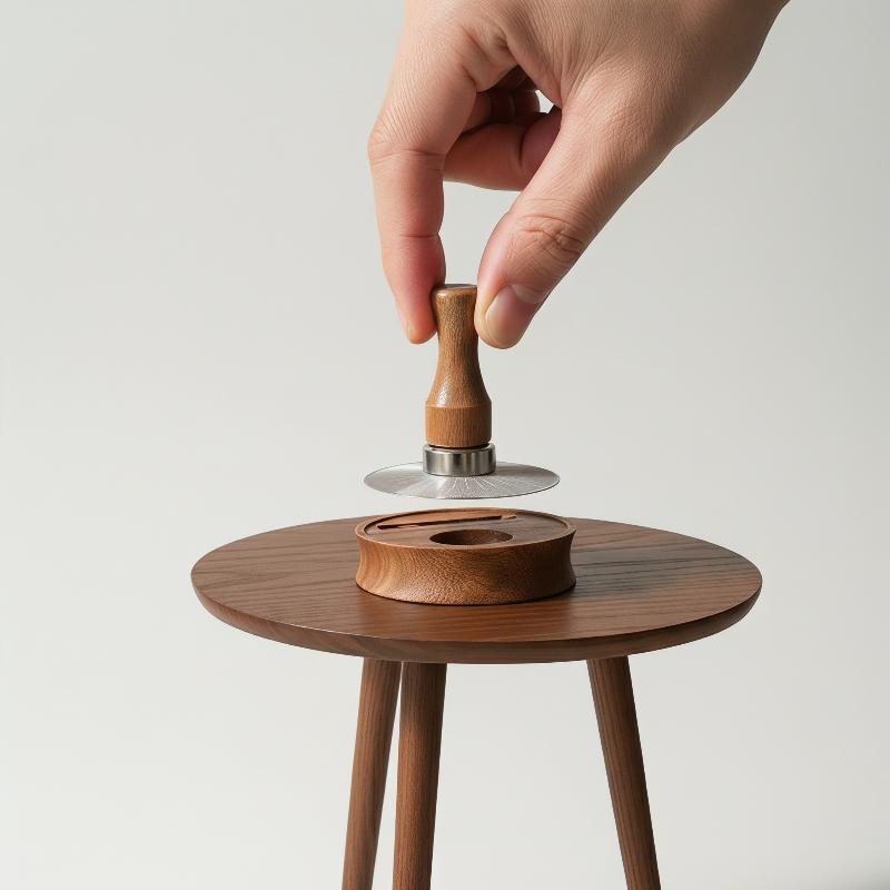 Coffee Equipment Filter - エスプレッソパックスクリーン磁気用品木製ハンドル付き 51/53/58 ミリメートルステンレス鋼コーヒーフィルターメッシュ磁気抽出ツール