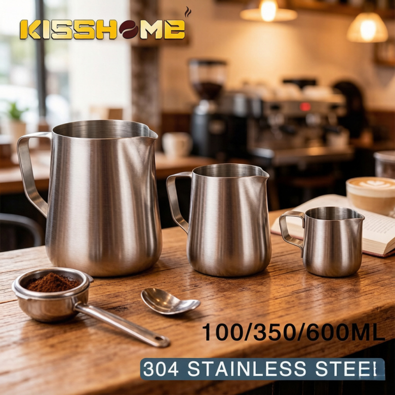 Milk Steaming Pitcher - ステンレス製コーヒーミルク泡立てピッチャー、エスプレッソスチーミングバリスタラテ泡立てカップ、カプチーノクリーム泡立てジャグ
