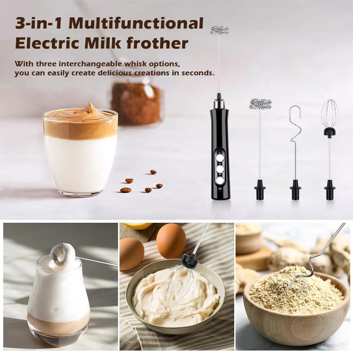 ワイヤレス充電式電動ミルク泡立て器 - 3スピード、ラテ、カ - Milk Steaming Pitcher のレビューと価格