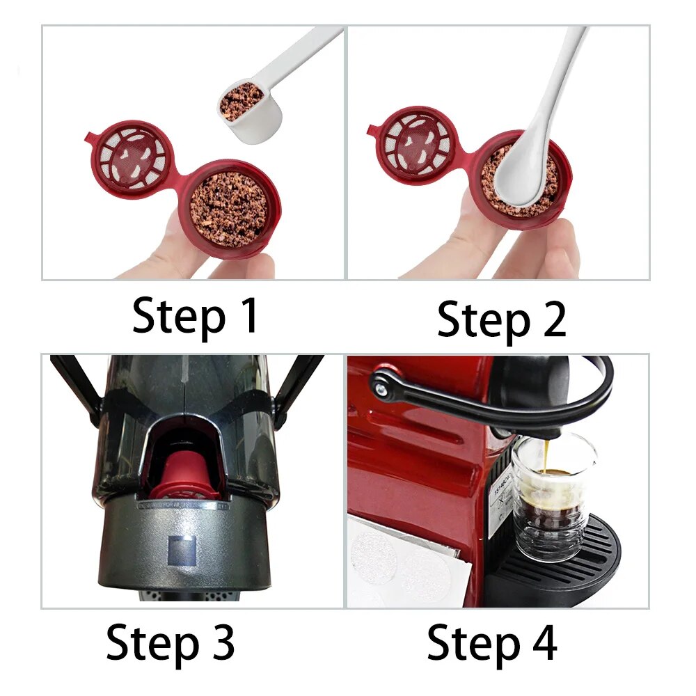 4 個再利用可能なコーヒーカプセルカップスプーンブラシコーヒ - Coffee Equipment Filter のレビューと価格