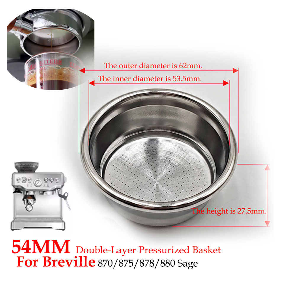 54mm 二層加圧フィルターバスケット (デュアル/シングル - Coffee Equipment Filter のレビューと価格