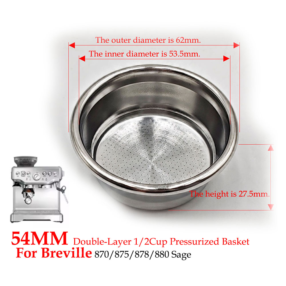 54mm 二層加圧フィルターバスケット (デュアル/シングル - Coffee Equipment Filter のレビューと価格
